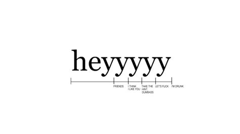 When a girl says "heyyy" (with 3 Y&x27;s), it&x27;s often interpreted as a friendly and flirtatious greeting that conveys excitement, enthusiasm, or interest. . What does heyy mean from a girl